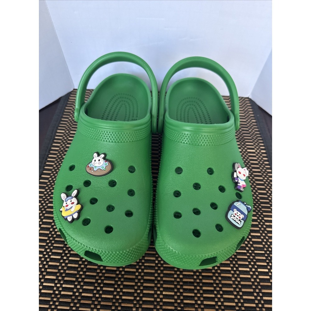 CROCS Classic Clog in Bright Green with Character Jibbitz